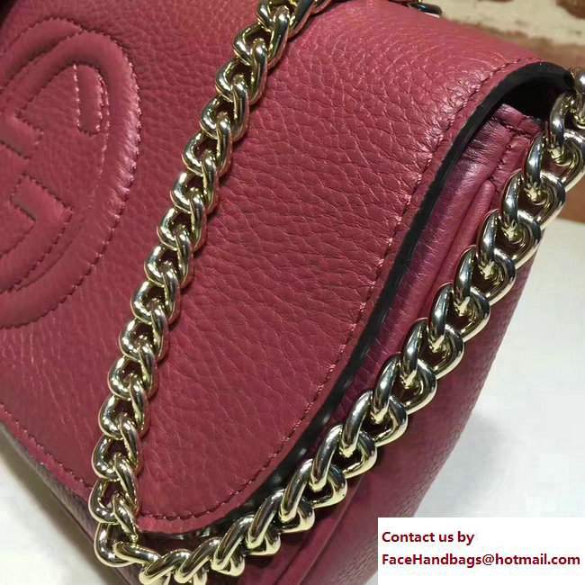 Gucci Soho Leather Shoulde Bag 336752 Date Red - Click Image to Close