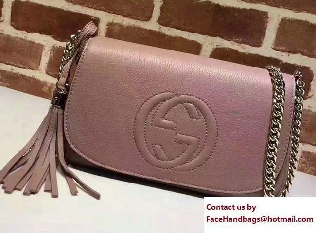 Gucci Soho Leather Shoulde Bag 336752 Nude Pink