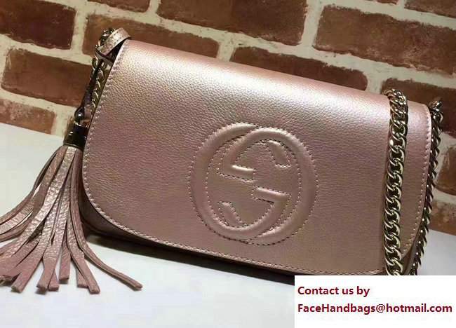 Gucci Soho Leather Shoulde Bag 336752 Pink Gold - Click Image to Close