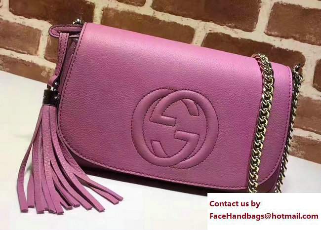 Gucci Soho Leather Shoulde Bag 336752 Pink