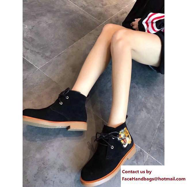 Gucci Suede Boots with Appliques 473023 Black UFO and Owl 2017 - Click Image to Close
