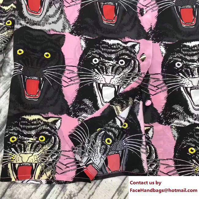 Gucci Tiger Face Print Sable Shirt 476086 2017 - Click Image to Close