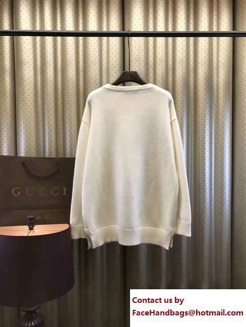 Gucci Tiger Face Sweatshirt 457928 White 2017 - Click Image to Close
