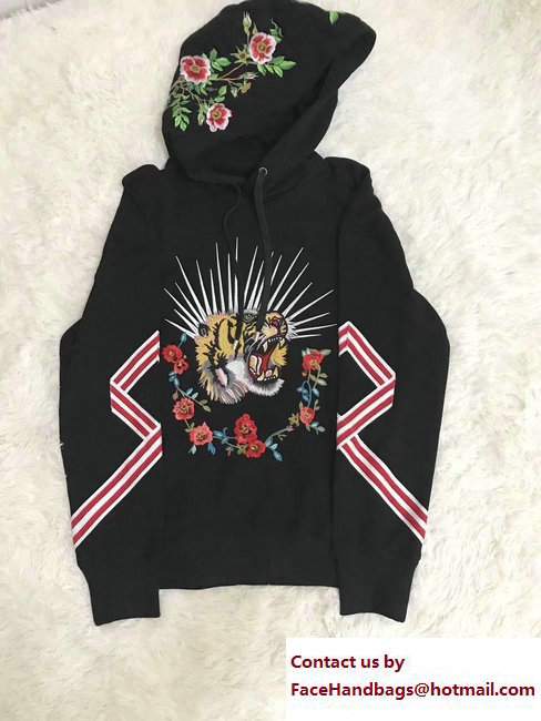 Gucci Tiger and Flower Black Sweatshirt 2017