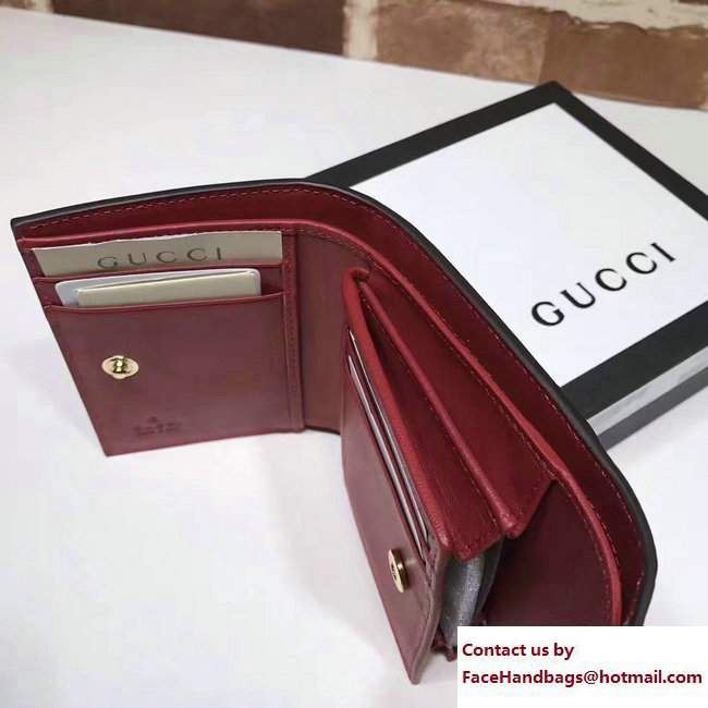 Gucci Web Sylvie Leather Small Wallet 476081 Red 2017