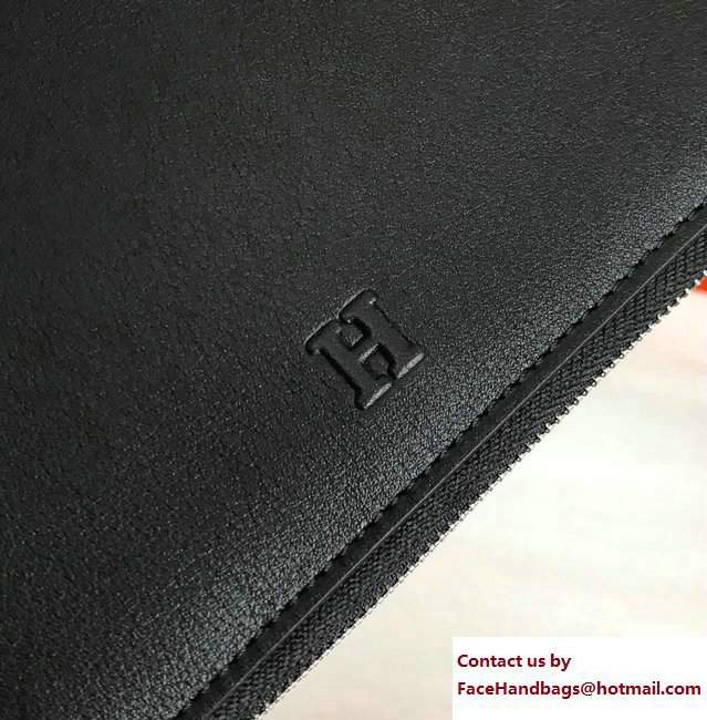 Hermes Swift Leather Cards Zipper Wallet Black