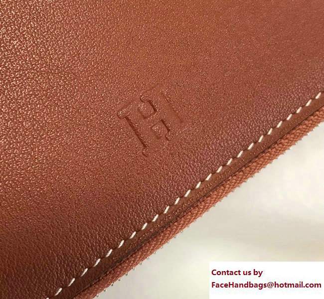 Hermes Swift Leather Cards Zipper Wallet Brown