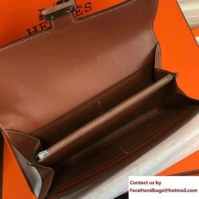 Hermes Swift Leather Constance Long Wallet Brown