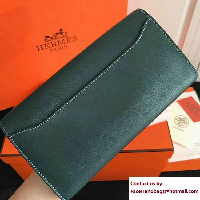 Hermes Swift Leather Constance Long Wallet Emerald Green