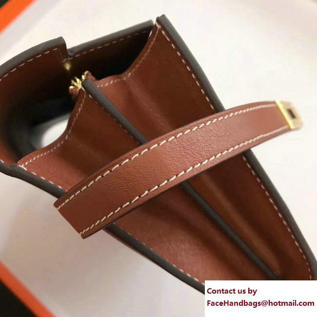 Hermes Swift Leather Kelly Long Wallet Brown