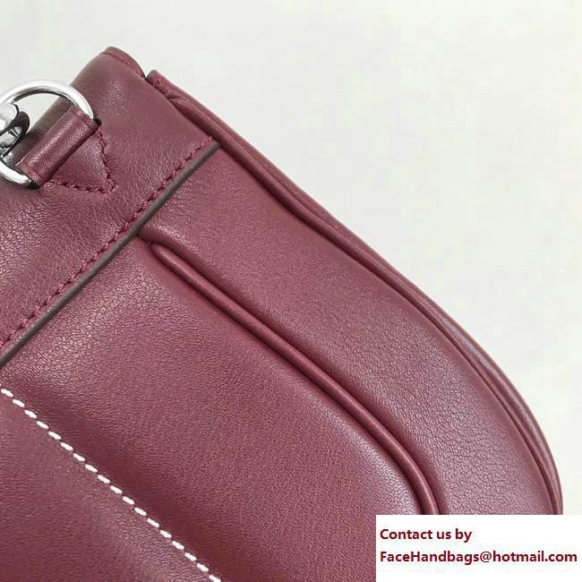 Hermes Swift Leather Mini Berline Bag Date Red