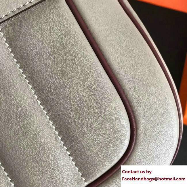 Hermes Swift Leather Mini Berline Bag Pale Gray