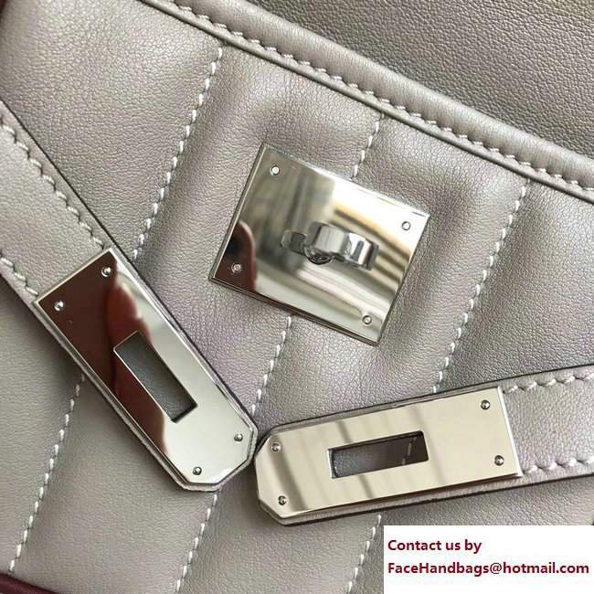 Hermes Swift Leather Mini Berline Bag Pale Gray