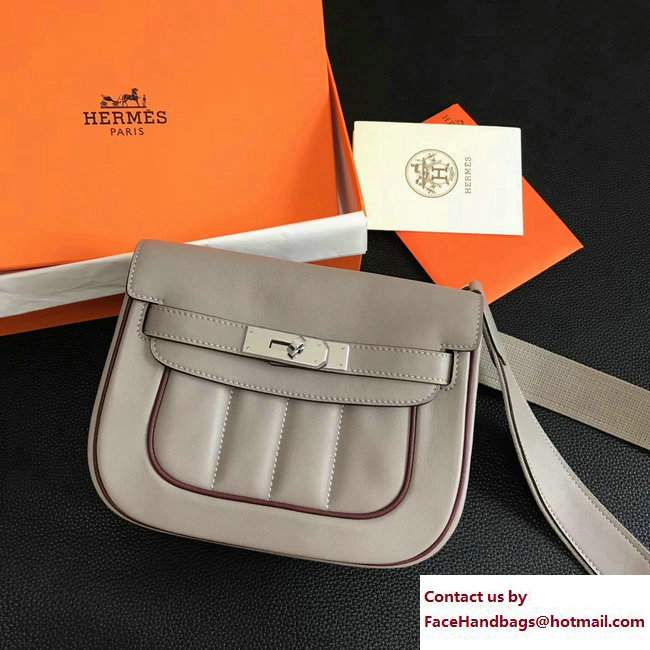 Hermes Swift Leather Mini Berline Bag Pale Gray - Click Image to Close