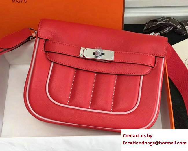 Hermes Swift Leather Mini Berline Bag Red - Click Image to Close