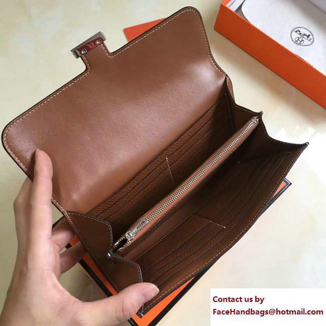 Hermes Togo Leather Constance Long Wallet Brown
