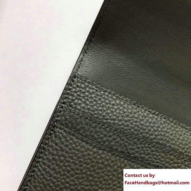 Hermes Togo Leather Constance Long Wallet Dark Green