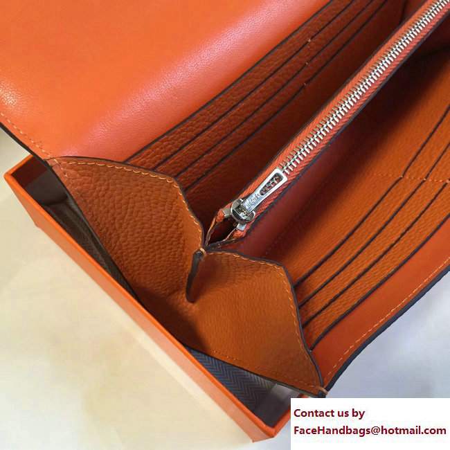Hermes Togo Leather Constance Long Wallet Orange