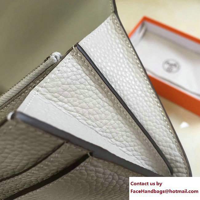 Hermes Togo Leather Constance Long Wallet Pale Gray