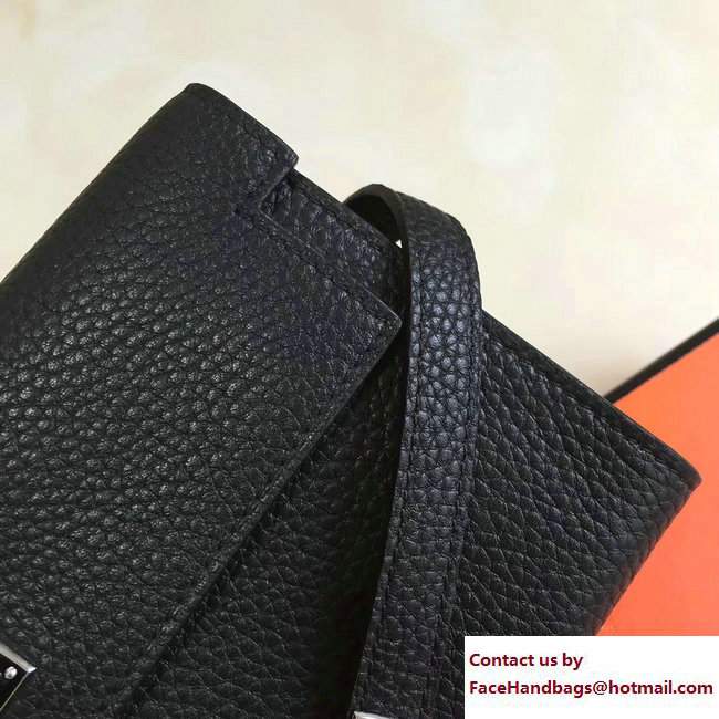 Hermes Togo Leather Kelly Long Wallet Black