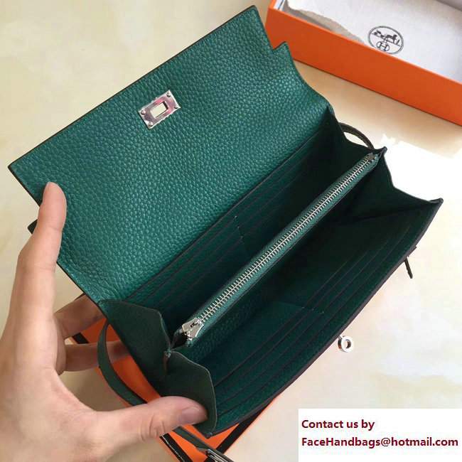 Hermes Togo Leather Kelly Long Wallet Green