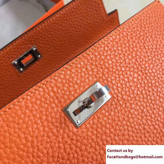 Hermes Togo Leather Kelly Long Wallet Orange