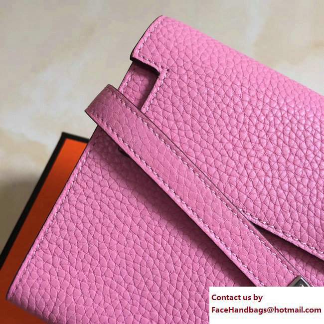 Hermes Togo Leather Kelly Long Wallet Pink