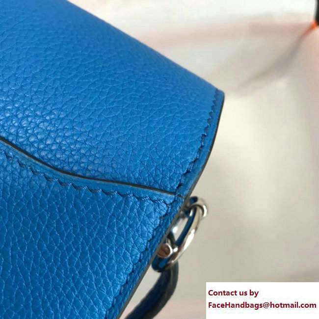 Hermes Togo Leather Sac Roulis Bag Blue