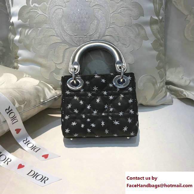 Lady Dior Mini Bag Flower Black 2017