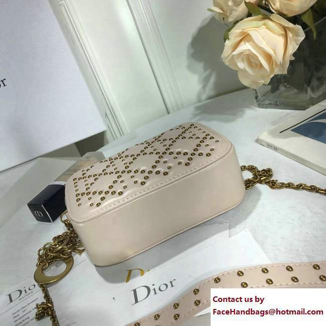 Lady Dior Studded Camera Case Clutch Bag Beige 2017 - Click Image to Close