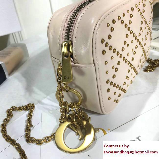 Lady Dior Studded Camera Case Clutch Bag Beige 2017