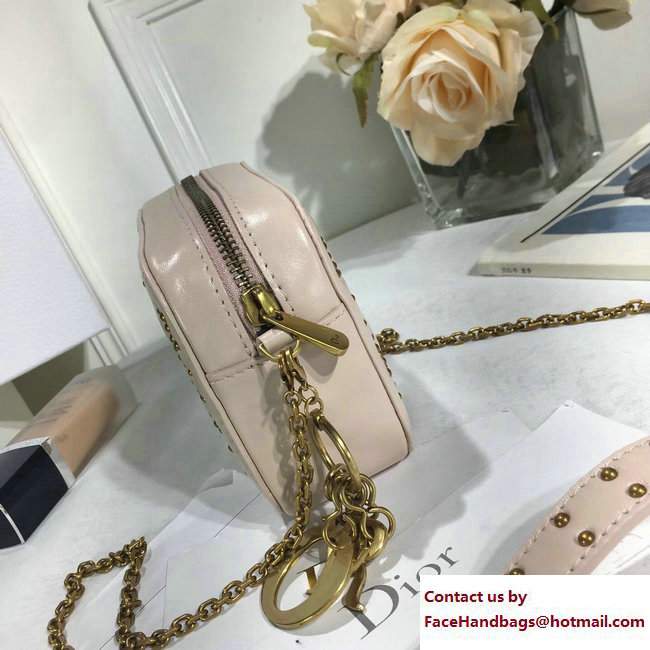 Lady Dior Studded Camera Case Clutch Bag Beige 2017