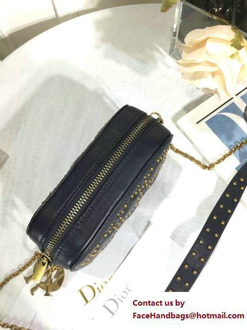 Lady Dior Studded Camera Case Clutch Bag Black 2017 - Click Image to Close