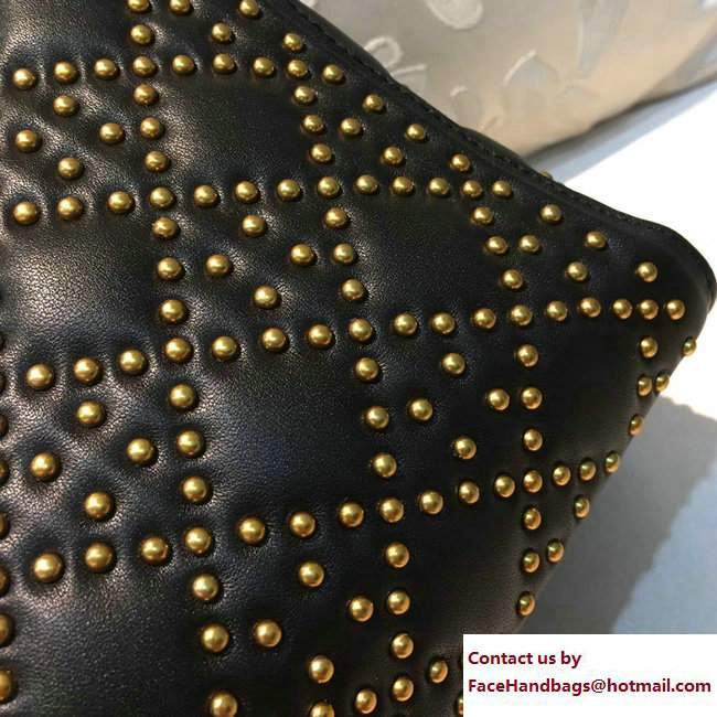 Lady Dior Studded Medium Bag Heart Black 2017