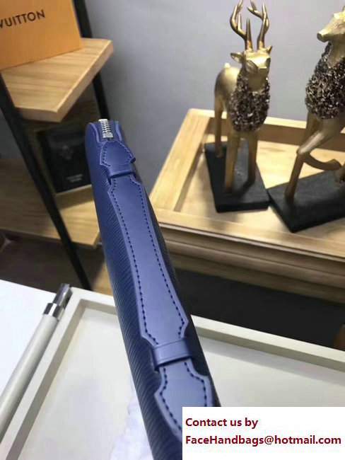 Louis Vuitton Atoll Clutch Bag EPI Leather Blue 2017