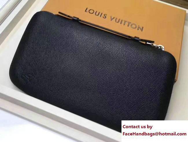 Louis Vuitton Atoll Clutch Bag Taiga Leather Black 2017 - Click Image to Close