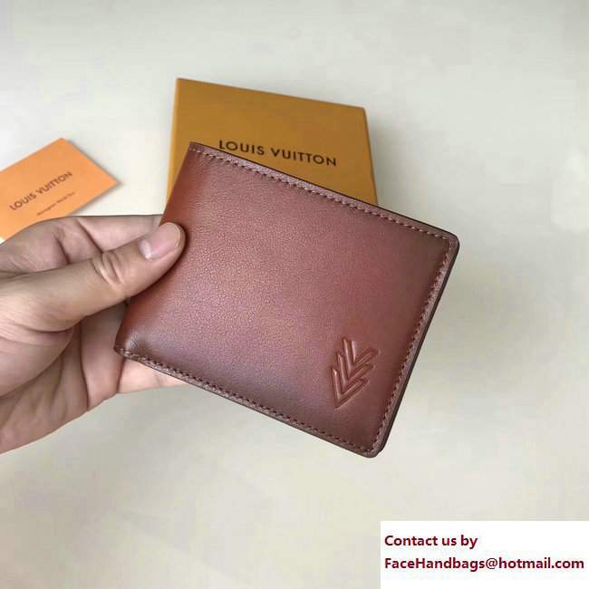 Louis Vuitton Cuir Ombre Multiple Wallet M61198 Acajou 2017