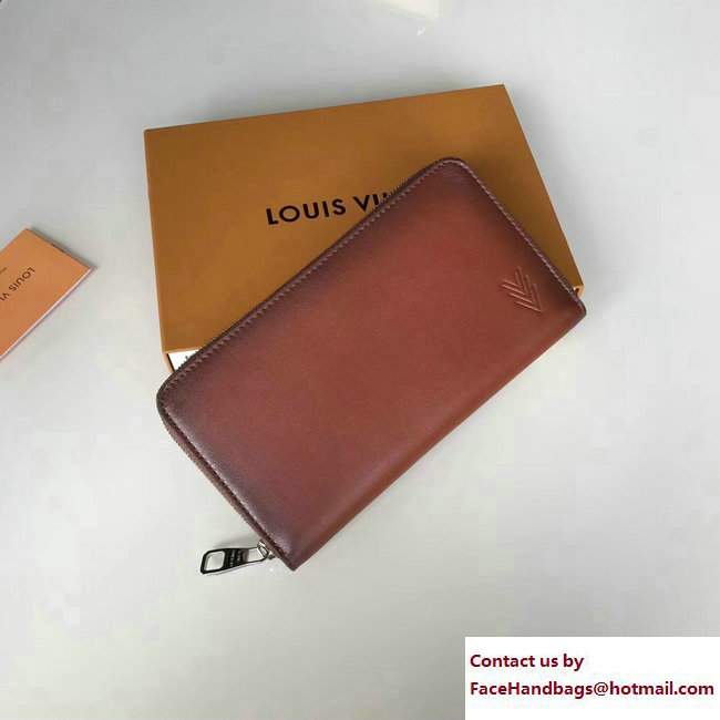 Louis Vuitton Cuir Ombre Zippy Organizer Wallet M61687 Acajou 2017