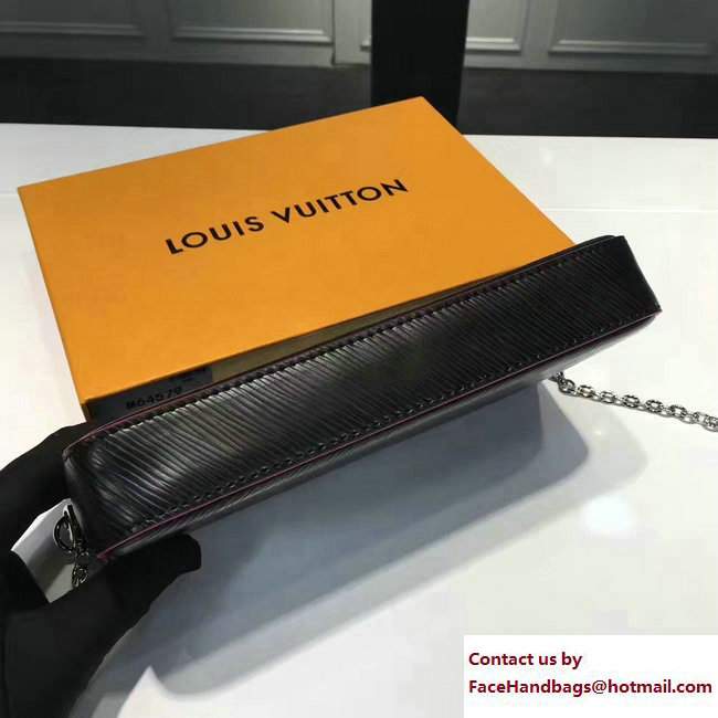 Louis Vuitton Epi Pochette Felicie Bag M64579 Noir Hot Pink 2017 - Click Image to Close