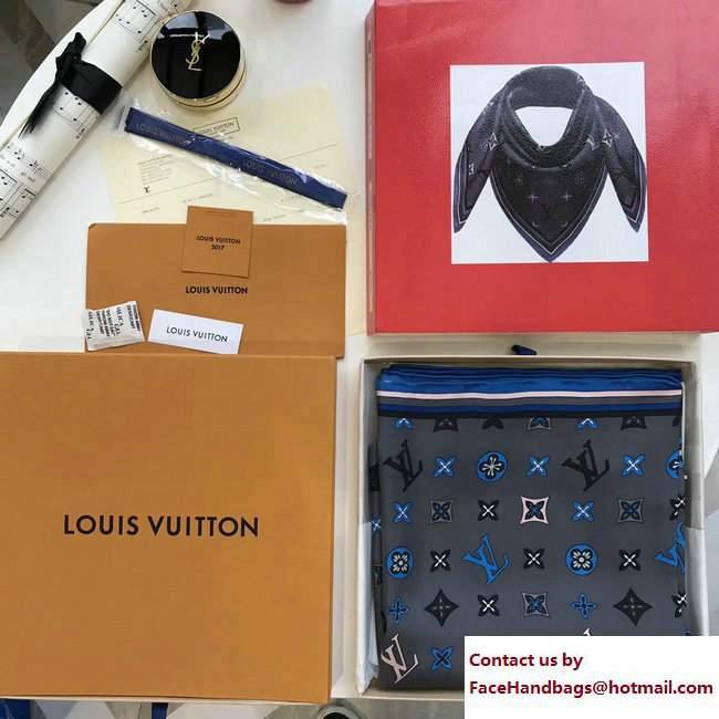 Louis Vuitton Happy Monogram 90 Square Scarf Gray 2017