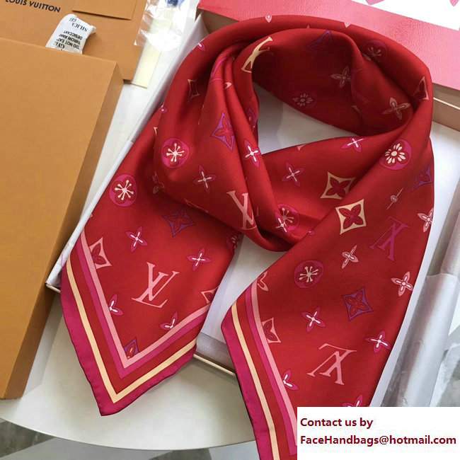 Louis Vuitton Happy Monogram 90 Square Scarf Red 2017 - Click Image to Close