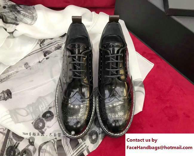 Louis Vuitton Heel 5cm Perforated Shoes Black 2017