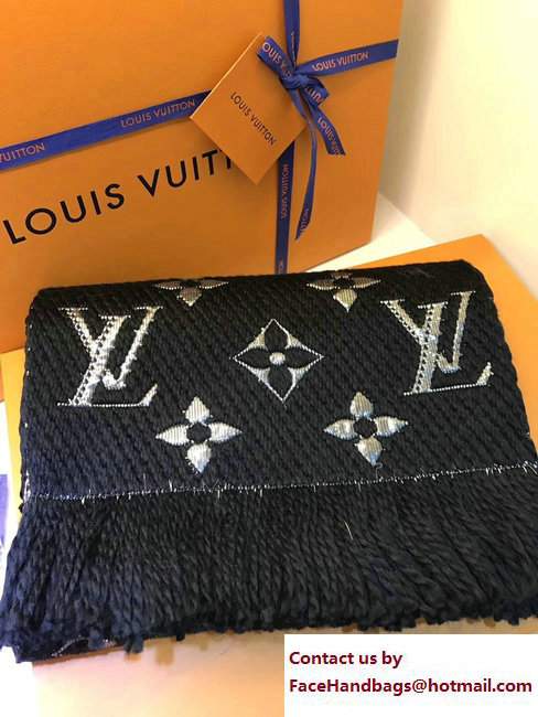 Louis Vuitton Logomania Shine Scarf M71166 Black 2017