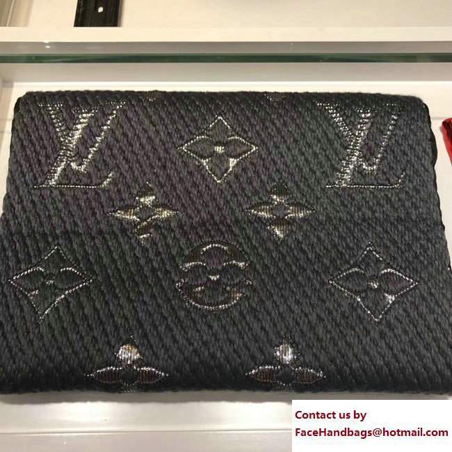 Louis Vuitton Logomania Shine Scarf M71166 Dark Gray/Silver 2017