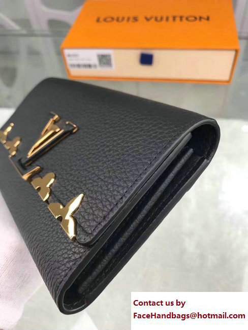 Louis Vuitton Metal Edge Capucines Wallet M64551 Black 2017 - Click Image to Close