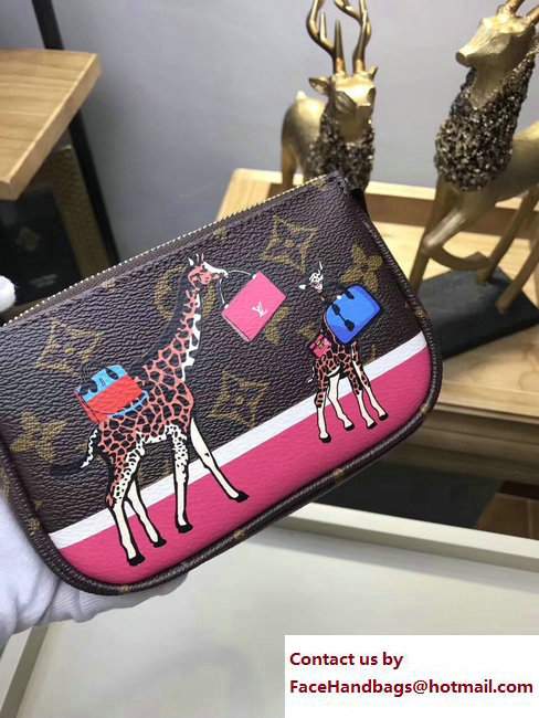 Louis Vuitton Mini Pochette Accessoires Bag M62087 Giraffes Monogram Canvas 2017