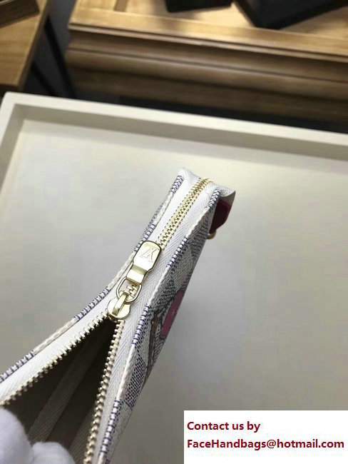 Louis Vuitton Mini Pochette Accessoires Bag N62200 Giraffes Damier Azur Canvas 2017