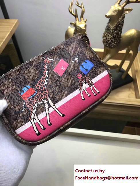 Louis Vuitton Mini Pochette Accessoires Bag N62200 Giraffes Damier Ebene Canvas 2017 - Click Image to Close