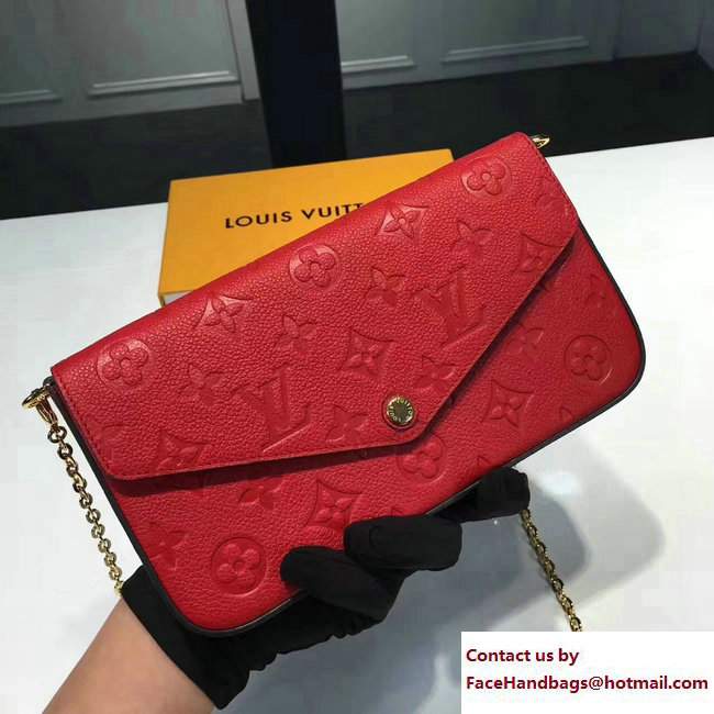 Louis Vuitton Monogram Empreinte Pochette Felicie Bag M64065 Cherry 2017