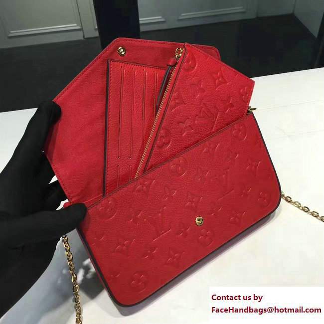 Louis Vuitton Monogram Empreinte Pochette Felicie Bag M64065 Cherry 2017 - Click Image to Close